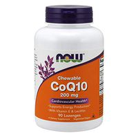 NOW Supplements, CoQ10 200 mg, Pharmaceutical Grade, All-Trans Form produced by Fermentation, 90 Lozenges