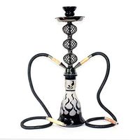 Caige 19.7" 2 Silicone Hose Shisha Hookah Suit, Handcrafted Crystal Glass Base with Heat Management System, Hookah Accessories