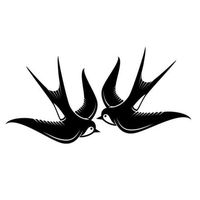 ELKS Unique Design Two Swallows CAR Decal Sticker, Light Blue, 12 Inch, Die Cut Vinyl Decal, for Windows, Cars, Trucks, Toolbox, Laptops, MacBook-virtually Any Hard Smooth Surface