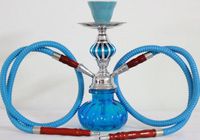 10" Deluxe 2 Hose Pumpkin Hookah with Silver Neck Work