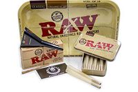 Bundle 4 Items:Raw King Size Cones ( 15 count) + Raw Loader + Raw Rolling Tray+Raw Metal Tin