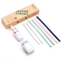 Reusable Silicone Drinking Straws - 8"&9" Straight and Curved Bend Straws BPA Free & Safe for kids, Flexible, Bendy, Collapsible | 30&20 oz Tumbler Compatible | Gift for Travel Home Office