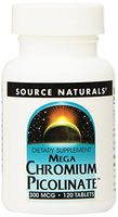 Source Naturals Mega Chromium Picolinate 300 mcg Trace Element, Dietary Supplement - 120 Tablets