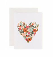 Valentine Floral Heart Note Cards by Rifle Paper Co. -- Set of 8 Cards