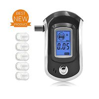 Alcohol Tester Breathalyzer at6000, iPstyle Professional Semiconductor Highly-Accurate Result Digital Blood Breath Tester with 5 Mouthpieces (Alcohol Tester)