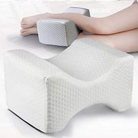 Knee Pain Relief Memory Foam Pillow | Orthopedic Leg Hip Joint Alignment + Support Sleeping Cushion | Adjustable Contour Strap + Removable Washable Cover | for Side Sleepers, Back Sciatica, Pregnancy