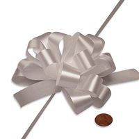 4" White Pull String Bow | Quantity: 50 Width 3/16"