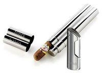 Visol"Portland" Flask and Cigar Tube Combo Lighter Gift Set