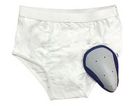 Duke Athletic Adult Protective Brief with Cup, White, Large