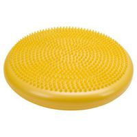 CanDo Inflatable Balance Disc for Balance Training, Proprioception, Strengthening Lower Extremities, Posture, Back Pain, Stress Relief, Restlessness and Anxiety.  Yellow, 14” Diameter