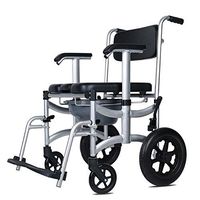 Commode Mobile Chair Toilet Chair Seat Wheelchair Shower Transport Chair with 4 Brakes for Bathroom Toilet Stool Elderly