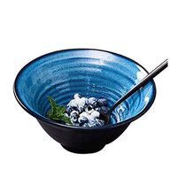 Bowl Japanese ceramic bowl home retro bucket creative ceramic bowl fruit salad bowl home rice bowl soup bowl instant noodle bowl [7.3 inch, 9.5 inch] Hotel tableware home noodles boiled fish soup bowl