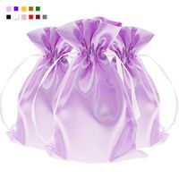 Knitial 4" x 6" Lavender Satin Gift Bags, Jewelry Bags, Wedding Favor Drawstring Bags Baby Shower Christmas Gift Bags 50 per Pack