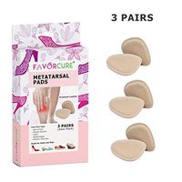 Leather Metatarsal Pads for Women Cushion, 3 Pairs, 3MM, Support Ball of Foot, Metatarsalgia, Mortons Neuroma, Plantar Fasciitis, Metatarsalgia, Comfort One Size Fit Shoes for Women