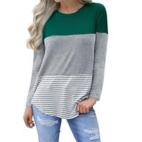 Women Maternity Long Sleeve Striped Nursing Tops T-Shirt for Breastfeeding Pullover T-Shirts Green