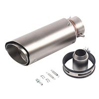 KAJIMOTOR Titanium Color 38-51mm Universal Motorcycle Short Exhaust Muffler Tail Pipe 250mm Tube