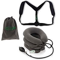 Lumia Wellness Posture Revival Kit | Inflatable & Adjustable Cervical Neck Traction Device + Posture Corrector Bundle | Carrying Bag Included