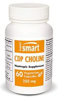 Supersmart - CDP Choline 250 mg (Citicoline) - Powerful Bio-availble Form Increase Neurotransmitters to Improve Cerebral Function | Non-GMO - 60 Vegetarian Capsules