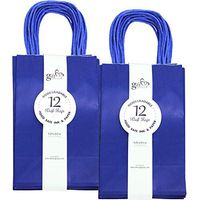 Gift Expressions 24CT Small Royal Blue Biodegradable, Food Safe Ink & Paper, Premium Quality Paper (Sturdy & Thicker), Kraft Bag with Colored Sturdy Handles (Small, Royal Blue)