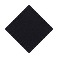 600 Black (12 Pks of 50) 2 Ply 10" X 10" Plain Solid Color Beverage Cocktail Napkins