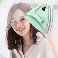 Double Side Magnetic Window Cleaner, Adjustable Magnetic Double Window Glass Wiper Glider Washing Brush Equipment Cleaning Brush Wiper Tools for High-Rise and Car Glazed Windows Thickness 5-25mm,Green