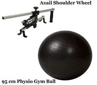 ACCO Silver Heavy Axail Shoulder Wheel Exerciser Equipment with 95 cm Body Fitness Physio Gym Ball