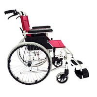 ChenCheng Wheelchair Reinforced Aluminum Frame, Lightweight Folding, Manual Scooter Solid tire red Medical Supplies