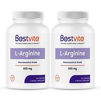 L-Arginine 500mg (480 Capsules) (240 x 2) - No Stearates - No Fillers - Non GMO - Gluten Free