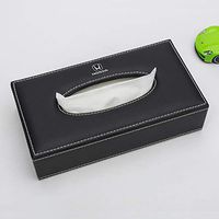T-ZJHC Car car Tissue Box seat car Interior Supplies Creative Paper Box car with Tray Set, Black Metal Standard