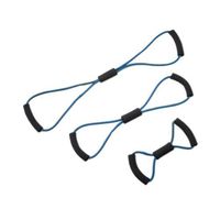 CanDo Bowtie Tubing Exerciser Full Body Set, Blue, 14/22/30 Inch