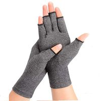 Arthritis Compression Rheumatoid Gloves,Fingerless Gloves to Relieve Paim from Rheumatoid and Osteoarthritis with Free Recovery Ball, Men and Women (Grey, Small)
