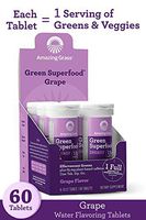 Amazing Grass Effervescent Tablets, Green Superfood Energy Water Flavoring Tablet, Antioxidant Supplement with Green Tea Caffeine and Alkalizing Greens, Grape Flavor, 60 Count