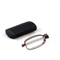 Unisex Compact Pocket Folding Reading Glasses Portable Foldable Magnifying Readers Eyeglasses with Case for Men Women Travel Carrying Red (+1.0)