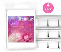 Lee Naturals Classic Collection - (4 Pack) Peony Premium All Natural 6-Piece Soy Wax Melts. Hand Poured Naturally Strong Scented Soy Wax Candle Cubes