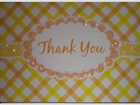 Yellow Orange Glittered Thank You (Stripes) Note Cards w/ Envelopes