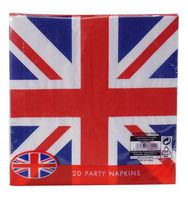 Union Jack (British Flag) Disposable 2ply Paper Napkins-pack 20