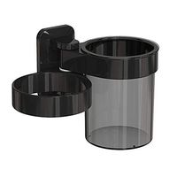 Creative Large Capacity Hair Dryer Rack Wall Mount, Simple Plastic Hair Dryer Holders, Punch-Free Rotatable Shower Organizer for Bathroom(White) (Color : Black)