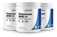 Nutricost Potassium BHB Salts, Exogenous Ketone Supplement, 6.4g Beta-Hydroxybutyrate Per Serv 250G (3 Bottles)