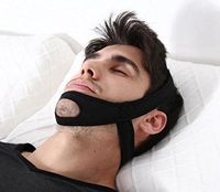 Adjustable Anti-Snoring Chin Strap Natural Snore Stopper Relief Simple and Fast with Free Advanced Nose Vents (Black)