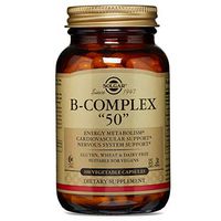 Solgar B-Complex 50, Energy Metabolism, Suitable for Vegans, 100 Vegetable Capsules