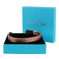 SISTO-X Super Strong Kisses Design Magnetic Bangle by Sisto-X® Copper Bracelet 6 Magnets Health Natural XL (190-225Mm)