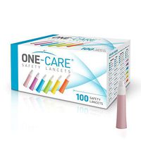 ONE-Care™ Safety Lancets, Contact-Activated, 30G x 1.5mm, Box of 100