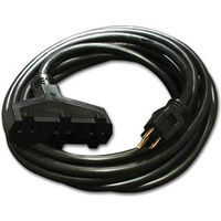 10-Foot 12/3 Black Outdoor Triple Tap Extension Cord - Your Name on Cord