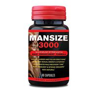 Mansize 3000 Male Enlarger XL Performance Amplification Supplement - Male Testosterone Booster - Natural Stamina, Endurance, Strength Booster Male Growth Pills – Mood Enhancer 60 Veggie Capsules