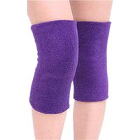 Mcolics Cotton Non-Slip Soft Absorbent Knee Pad Support Brace Protector Leg Sleeve Kneelet Thickening Extended Warm for Men & Women Outdoor Sports Running Dancing Gym Yoga Fitness, 1 Pair (Purple)