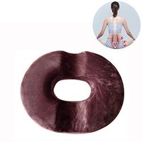 Giveme5 Premium Hemorrhoid Treatment Donut Tailbone Relief Cushion Pillow for Hemorrhoids, Prostate Cushion, Pregnancy Cushion, Surgery (Velour-Coffee-16inch)