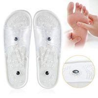 ADAHX Foot Magnetic Therapy Massage Slippers, Health Acupressure Massage Natural Therapy Sandals Improve Blood Circulation for Women Men Relaxation Gifts,White,41/42