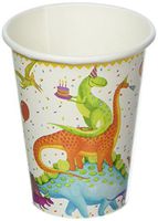 Entertaining with Caspari Paper Cups, 8 Pack of 9 oz Cups, Partysaurus