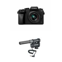 Panasonic LUMIX DMC-G7KK DSLM Mirrorless 4K Camera, 14-42 mm Lens Kit (Black) w/ Audio-Technica AT8024 Stereo/Mono Camera-Mount Microphone