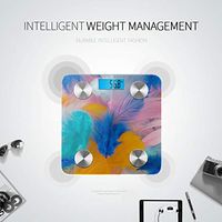 Colorful Colored Feathers Scale for Weight Electronic Bathroom Scale Body Mass Scale Tracks 8 Key Compositions Analyzer Sync with Fitness Apps 400 Lbs